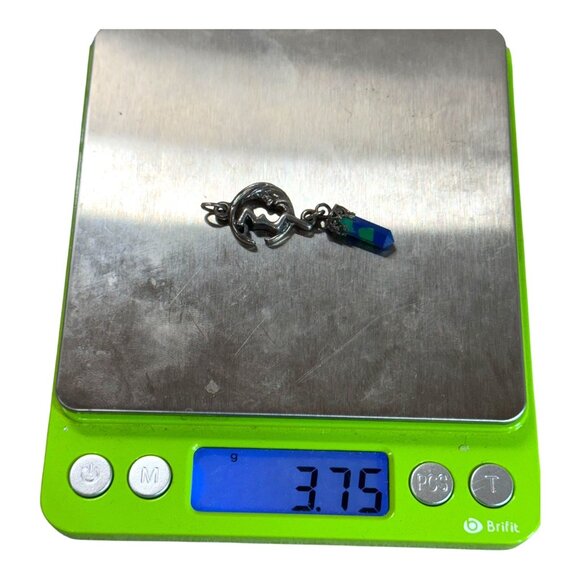 Crescent Moon Crystal Point Pendant Pinup Woman Riding Moon Silhouette Celestial - Picture 5 of 5